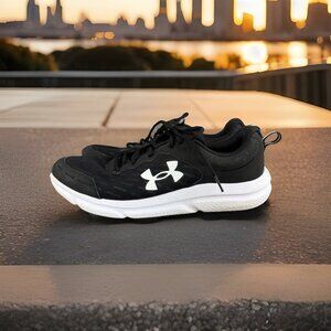 ✅Mens 12 Under Armour Charged Assert 10 Running Shoes Black/White 3020617-001